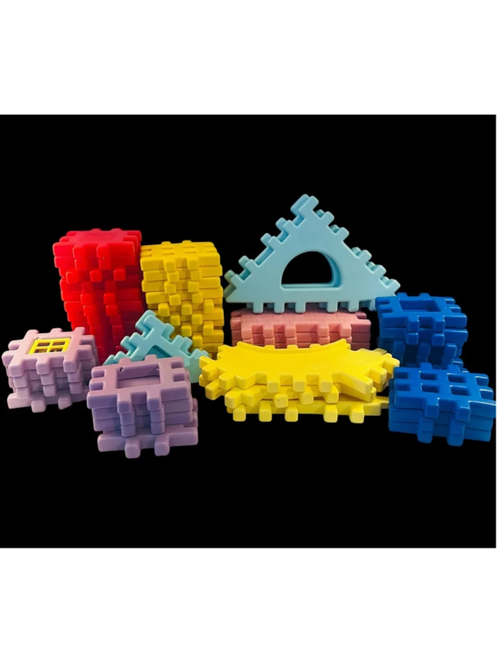Vintage Little Tikes Wee Waffle Blocks Mixed Lot of 49 House Road Interlocking